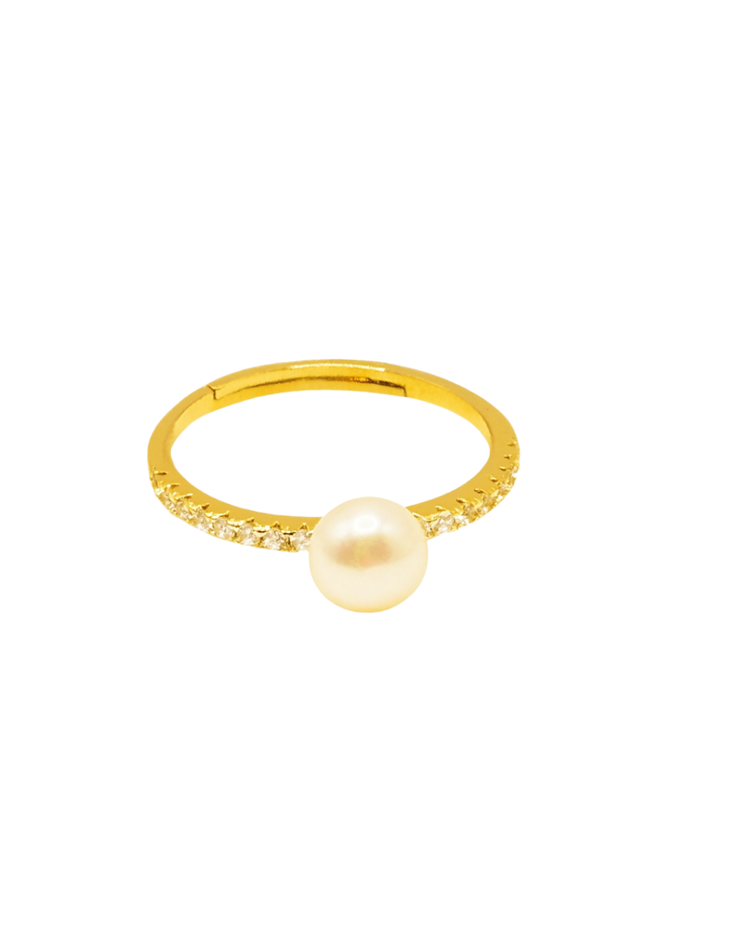 Bague Diamond | Perle & Argent 925 Plaqué Or 18K