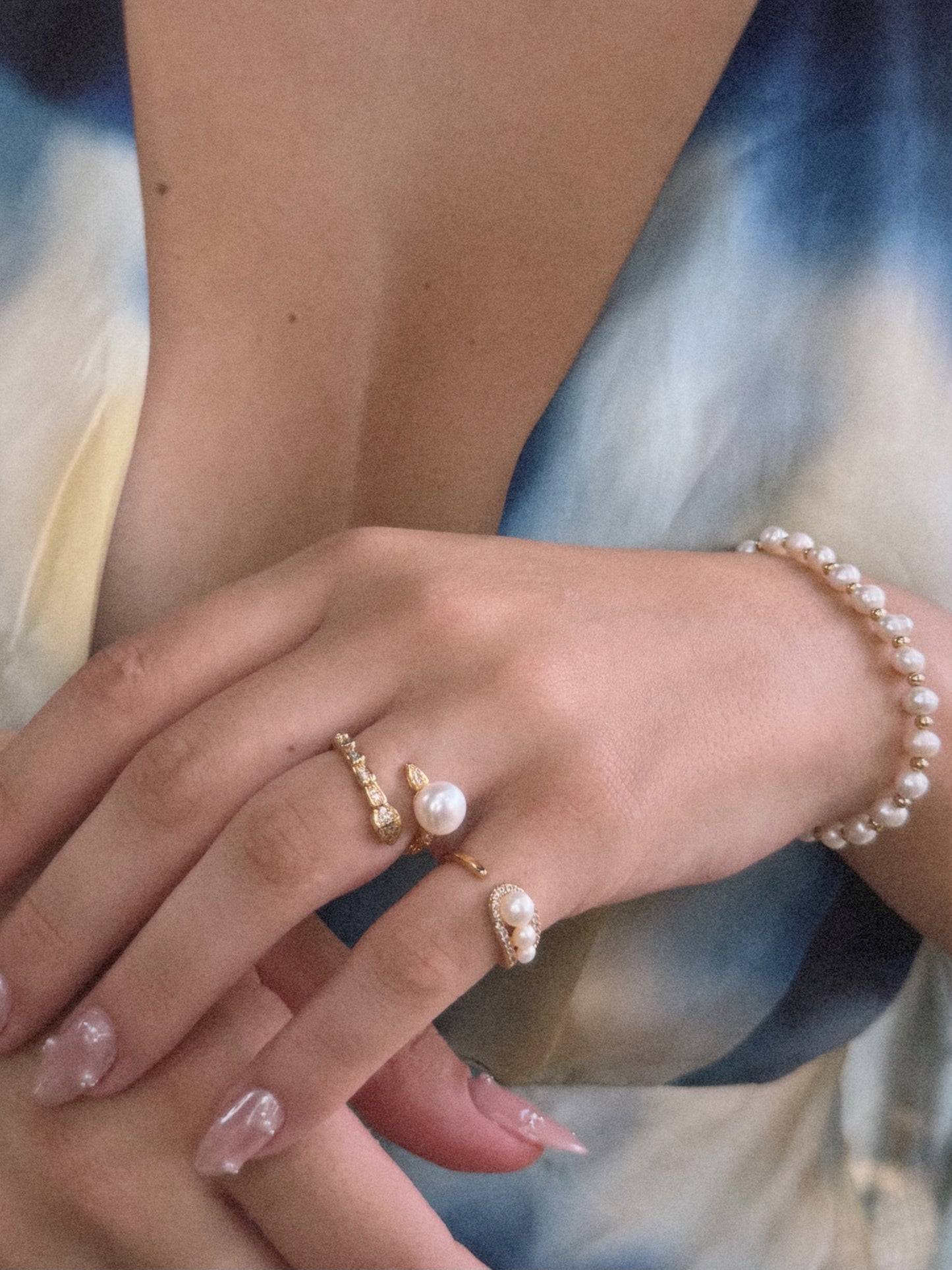 Bague Vanessa | Perles & Plaqué Or 18K