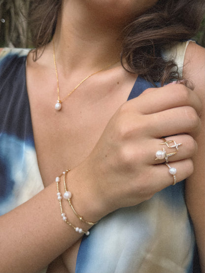 Bracelet Amande | Perles & Plaqué Or 18K
