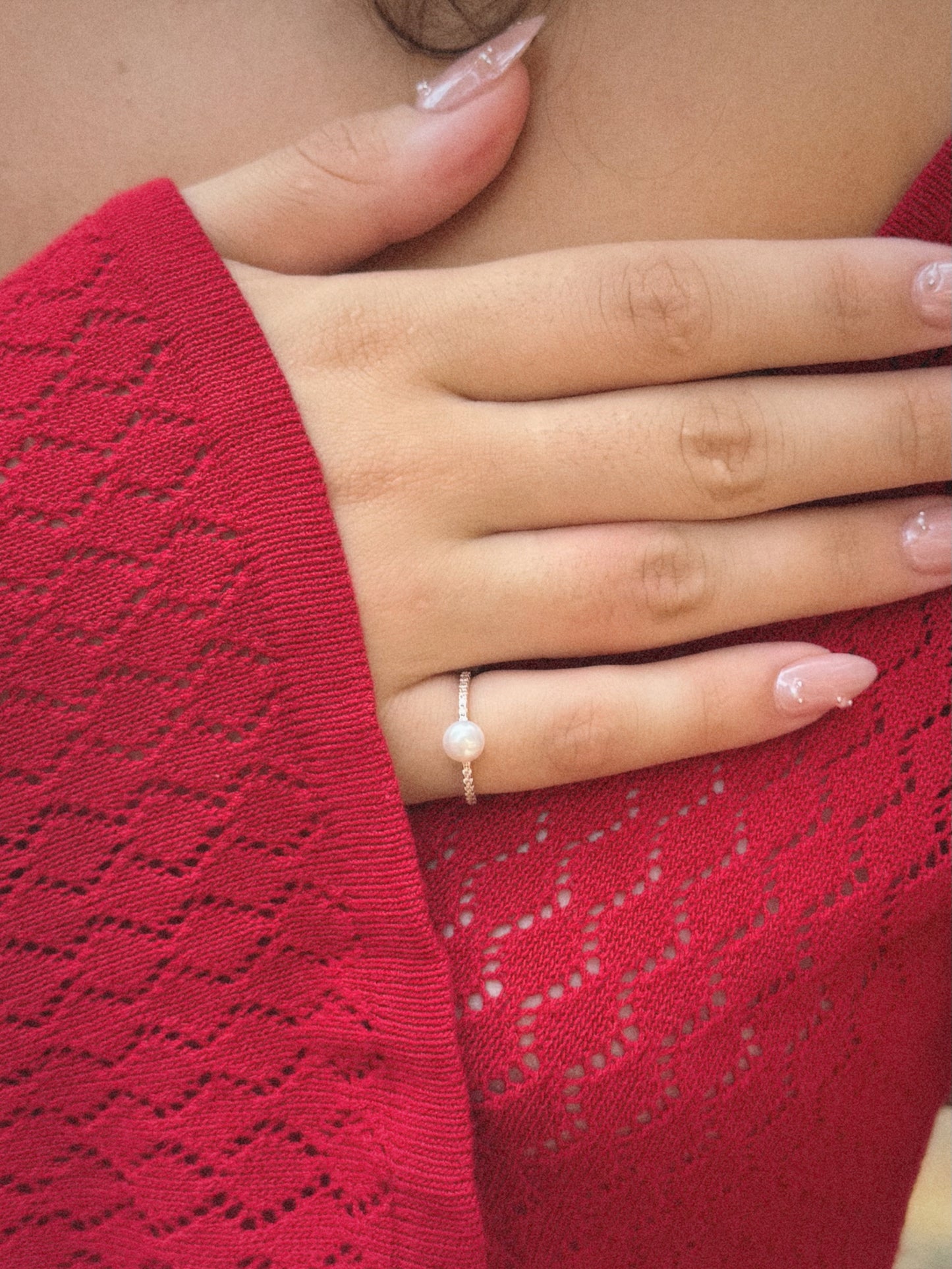 Bague Diamond | Perle & Argent 925 Plaqué Or 18K