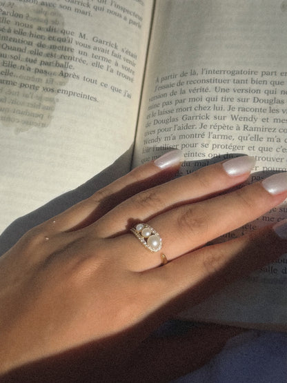 Bague Vanessa | Perles & Plaqué Or 18K